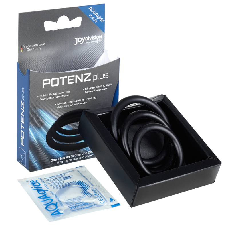 Plus Set mit 3 schwarzen Ringen - S, M, L