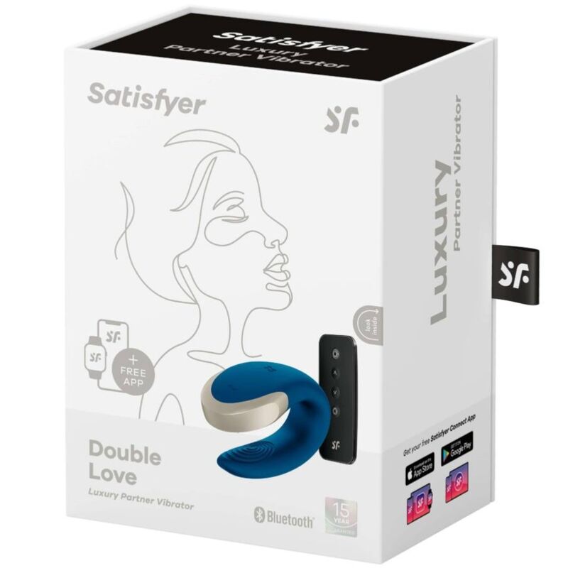 Double Love Luxus Partnervibrator Blau