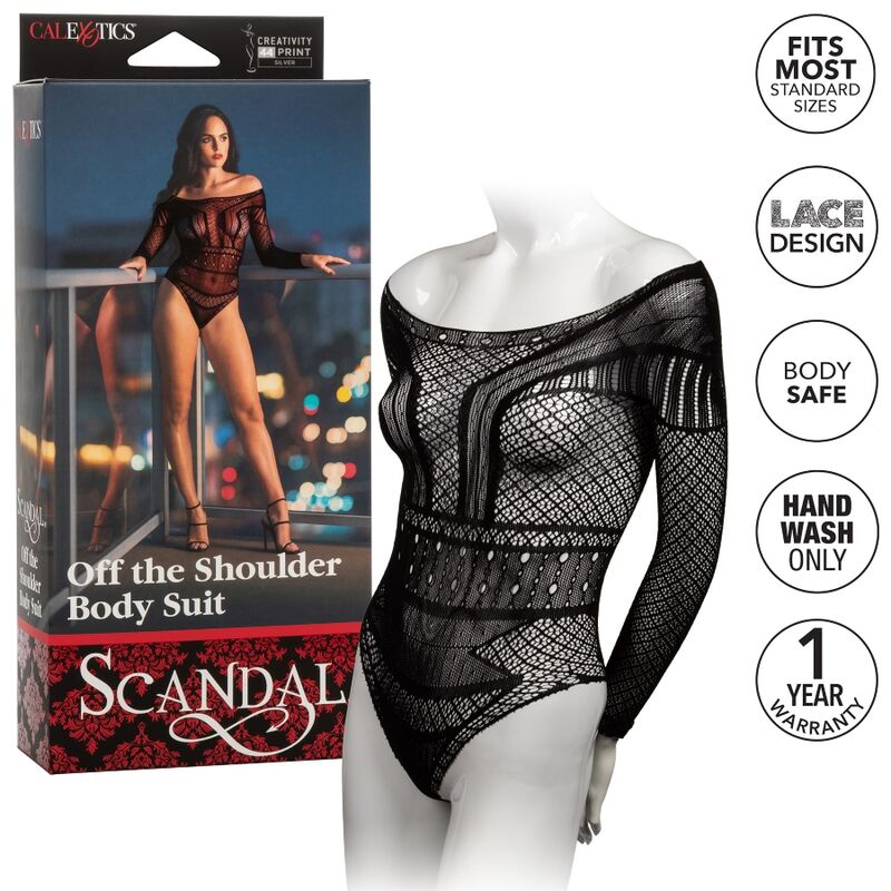 Bodysuit mit Skandal-Schultern in Einheitsgröße