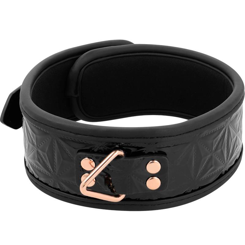 Schwarzes Premium-Halsband aus veganem Leder