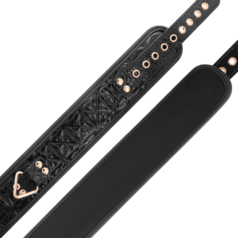 Schwarzes Premium-Halsband aus veganem Leder
