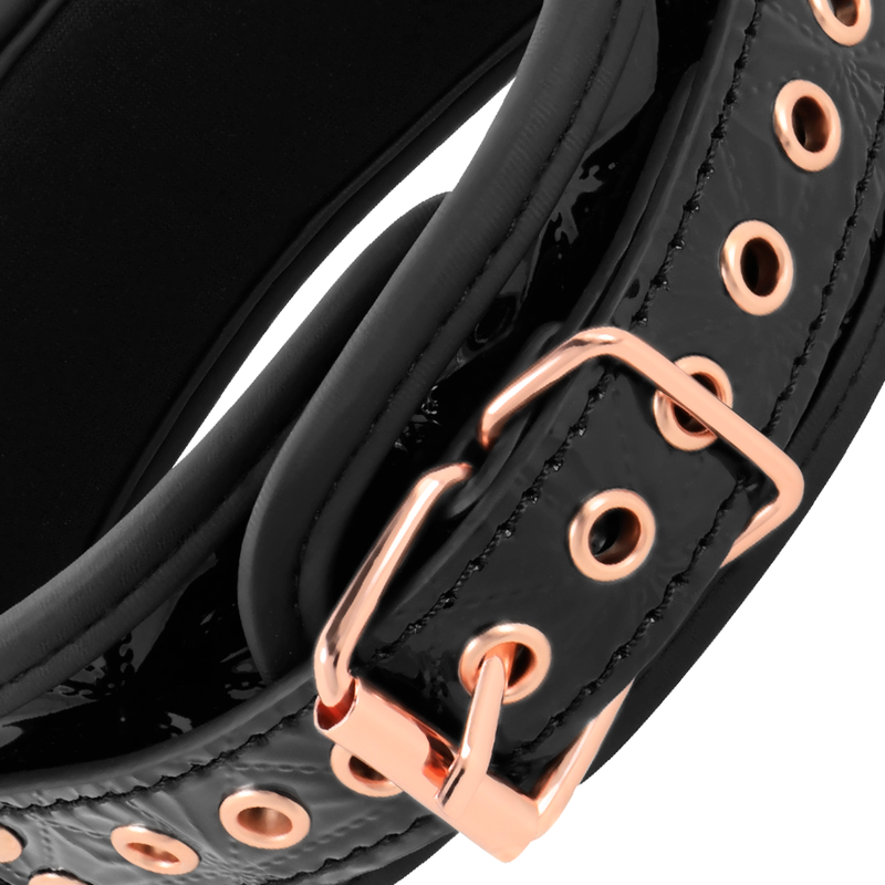 Schwarzes Premium-Halsband aus veganem Leder