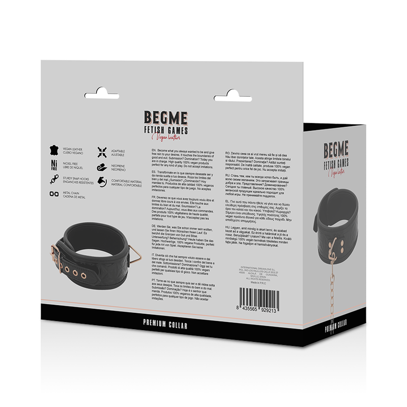 Schwarzes Premium-Halsband aus veganem Leder