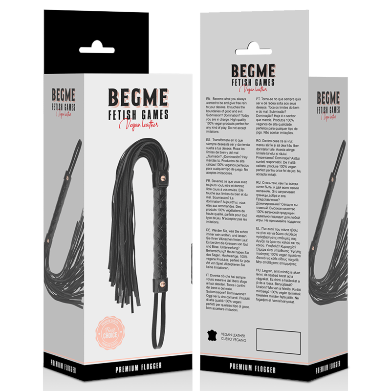Peitschenpeitsche in der Black Edition aus veganem Leder