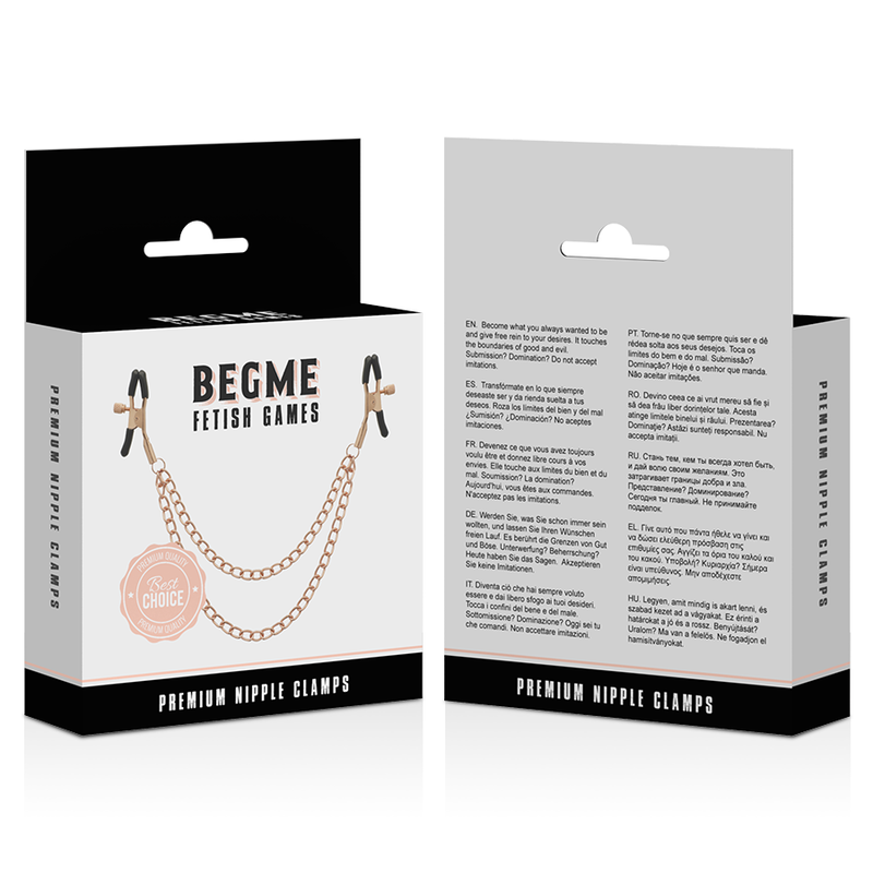 Black Edition Premium Brustwarzenklammern mit Kette