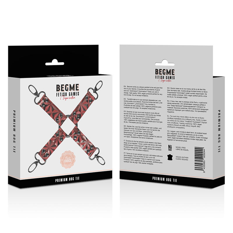Premium Pig Tie aus veganem Leder, Rote Edition