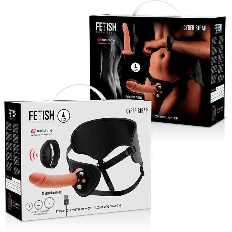Harness mit Fernbedienungs-Dildo Watchme L-Technologie