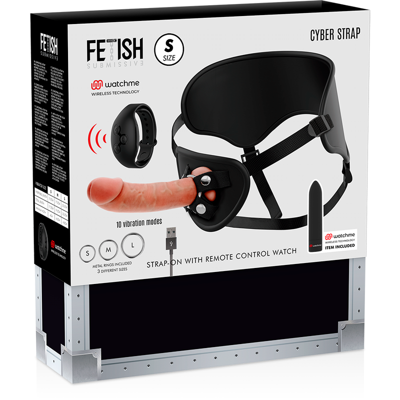 Harness mit Dildo und Fernbedienung Bullet-Technologie watchme s