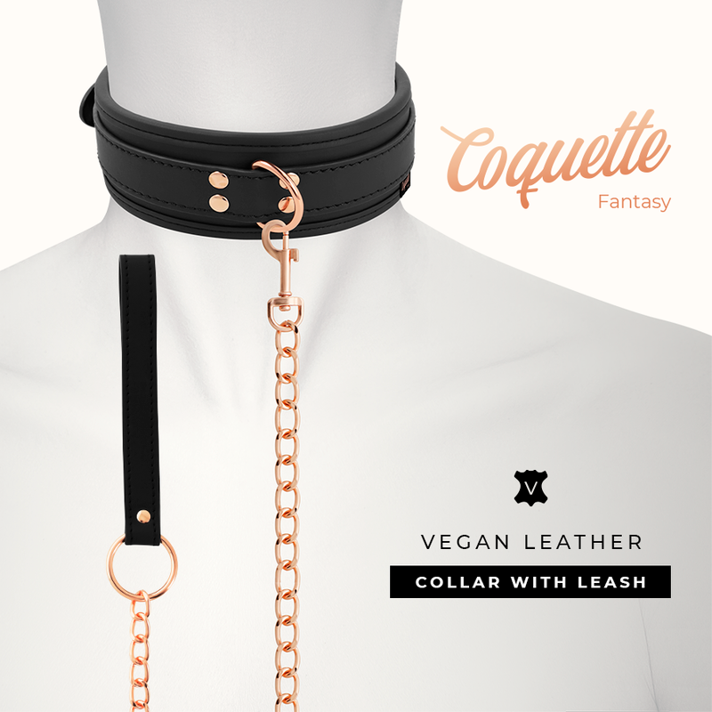 Modische Halskette aus veganem Leder mit Riemen und Neoprenfutter