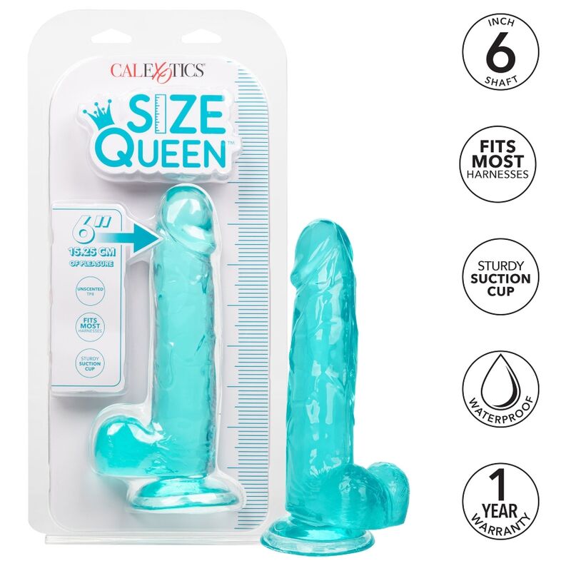 Queen-Size-Dildo blau 15,3 cm