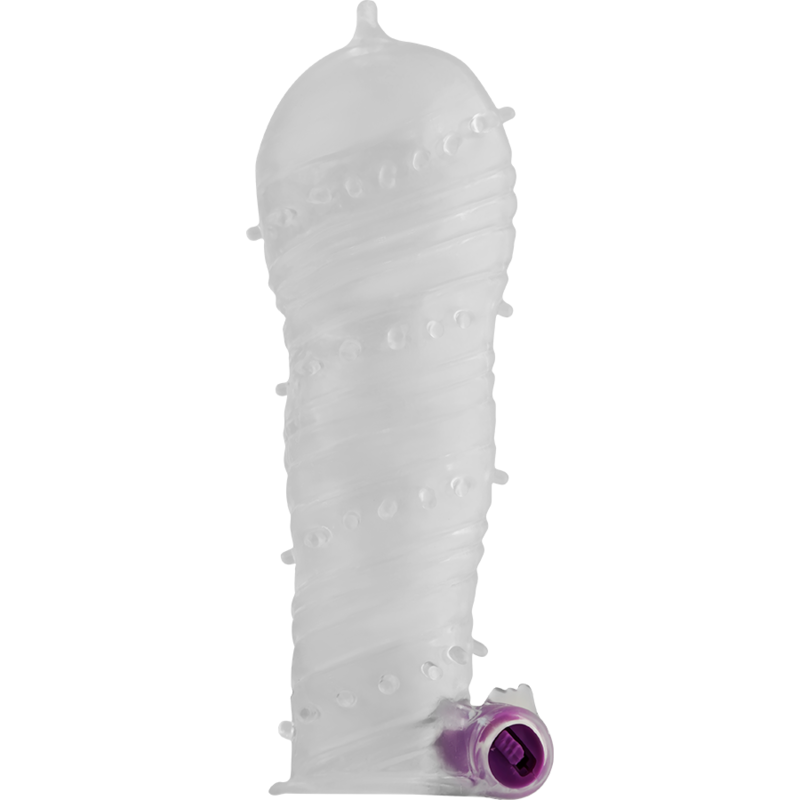 Strukturierte Penishülle mit großem, gepunktetem Vibrator