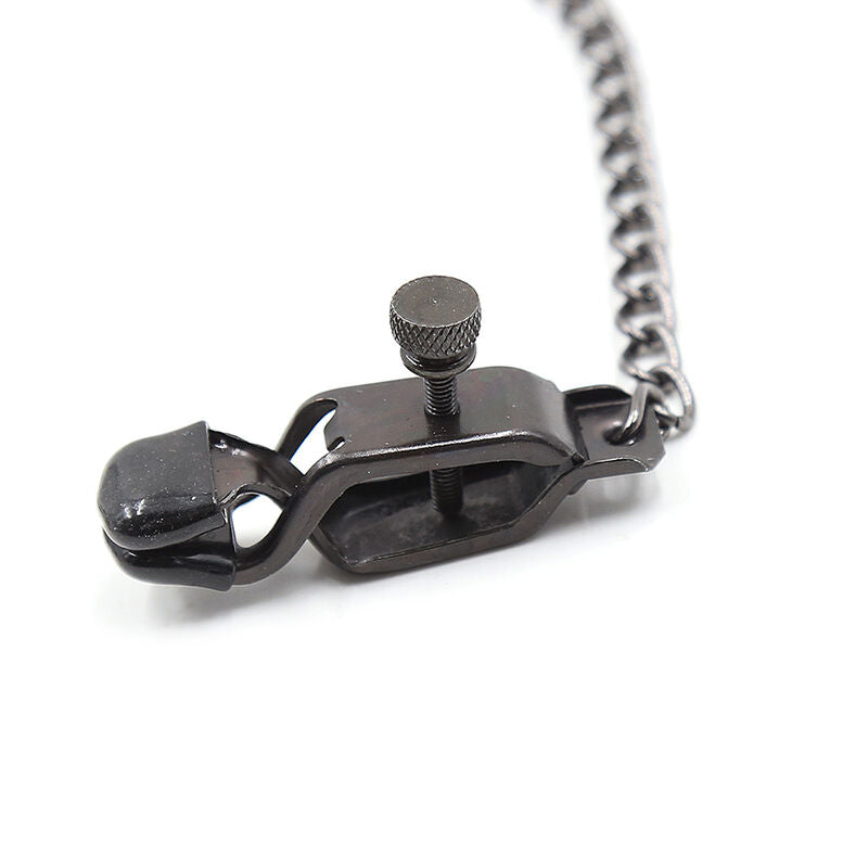 Metallclips mit schwarzer Kette