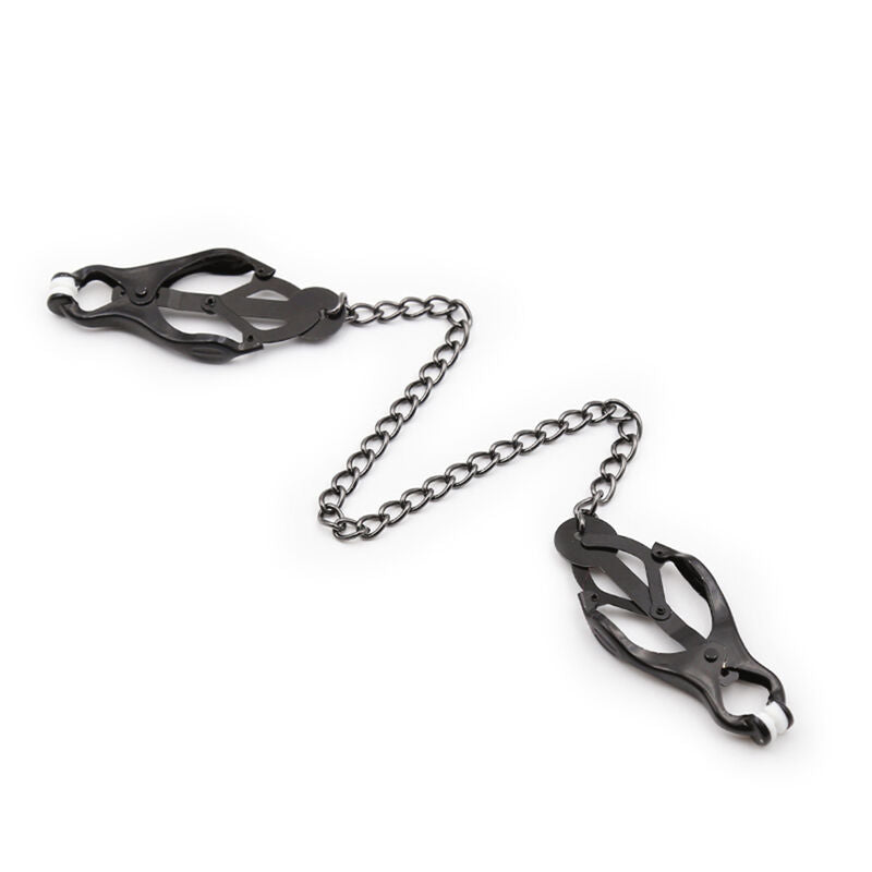 Japanische Nippelklemmen mit schwarzer Kette