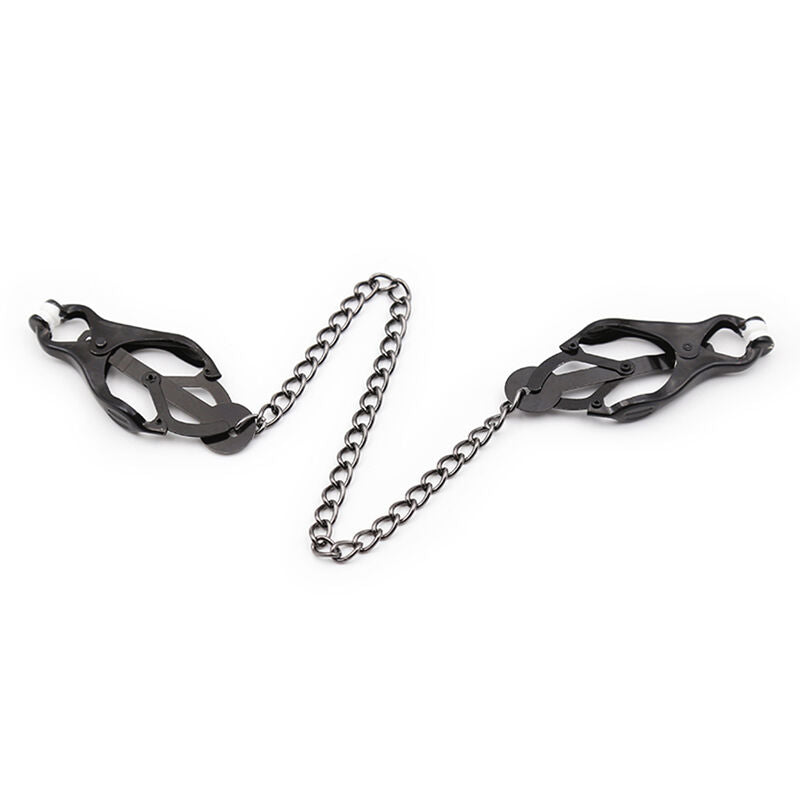 Japanische Nippelklemmen mit schwarzer Kette
