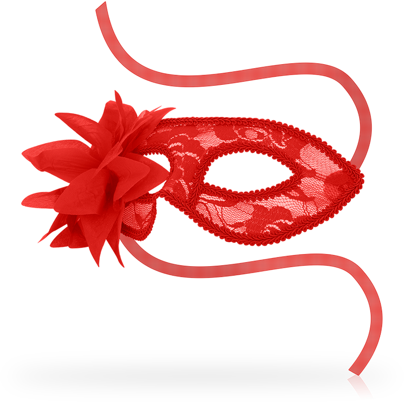 Spitzen- und rote Blumenmasken