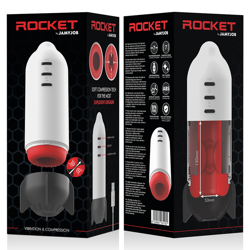 Raketen-Masturbator mit sanfter Kompressions- und Vibrationstechnologie