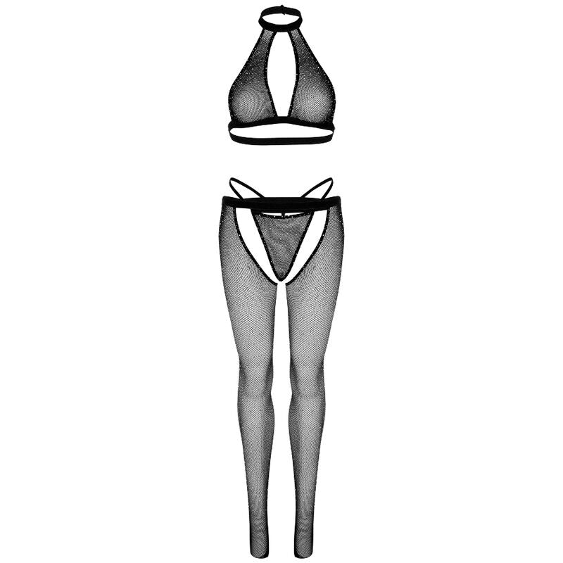 Netztop, String und Strumpfhose
