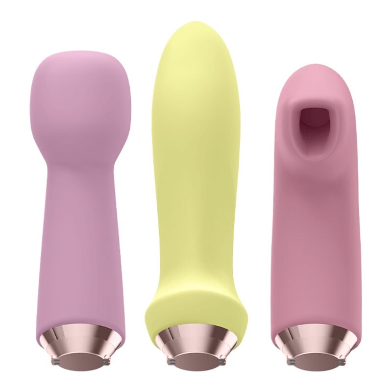Wunderbares Set mit vier Vibratoren und Luftimpulsen