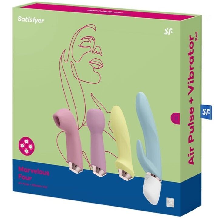 Wunderbares Set mit vier Vibratoren und Luftimpulsen