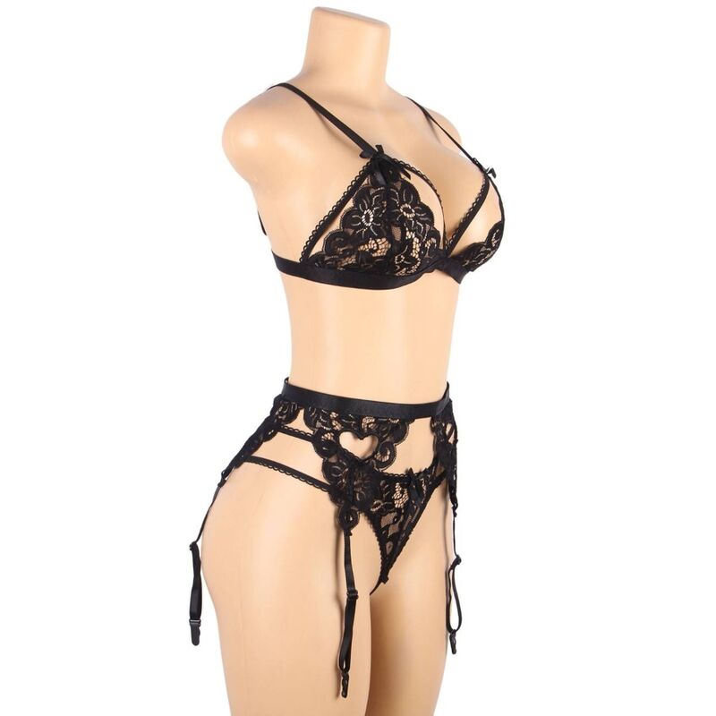 Dreiteilige Dessous + Liga + Tanga L/XL