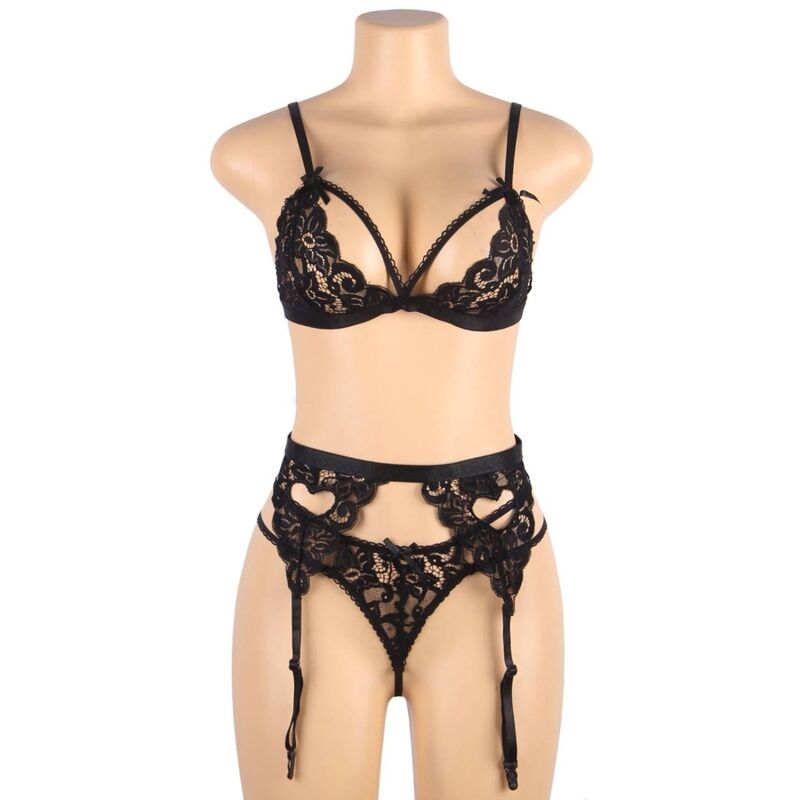 Dreiteilige Dessous + Liga + Tanga L/XL