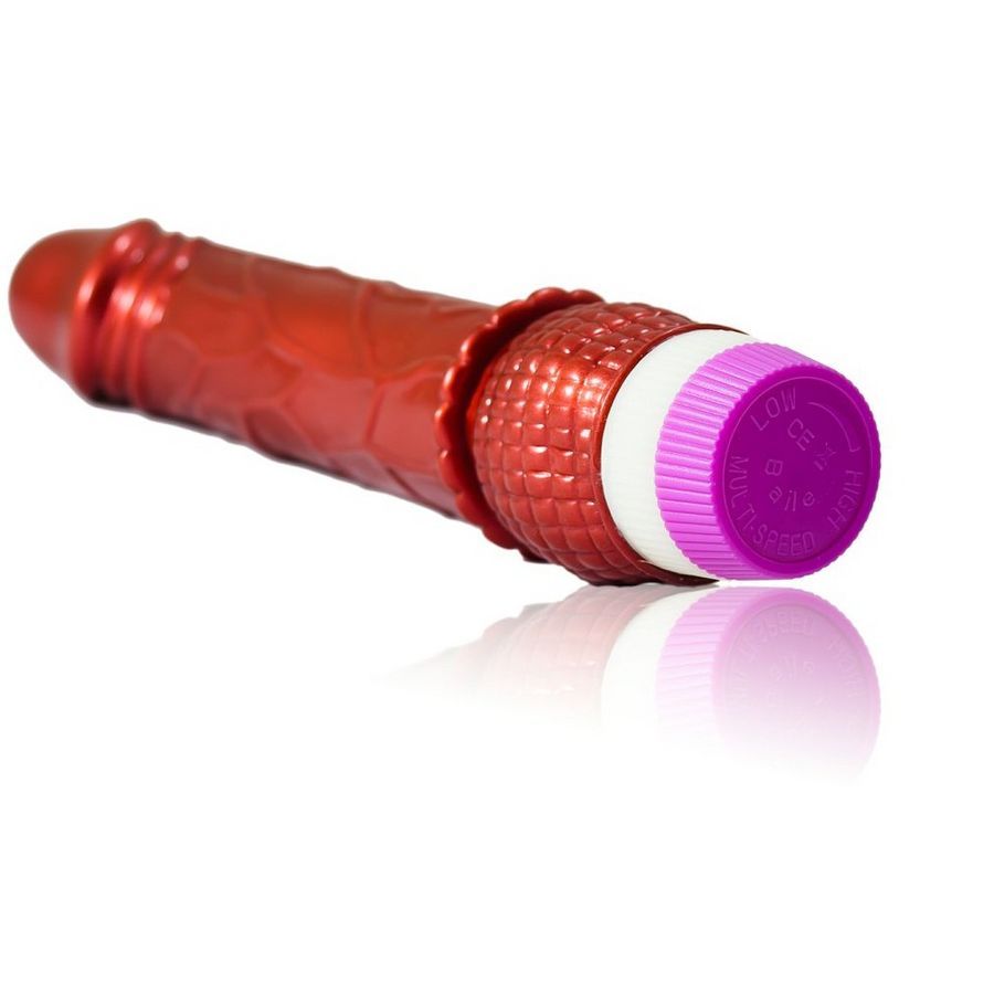 Realistischer roter Vibrator 23 cm