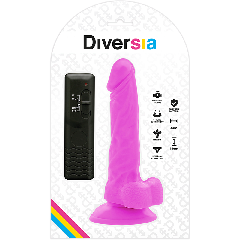 Lila flexibler vibrierender Dildo 18 cm -o- 4 cm