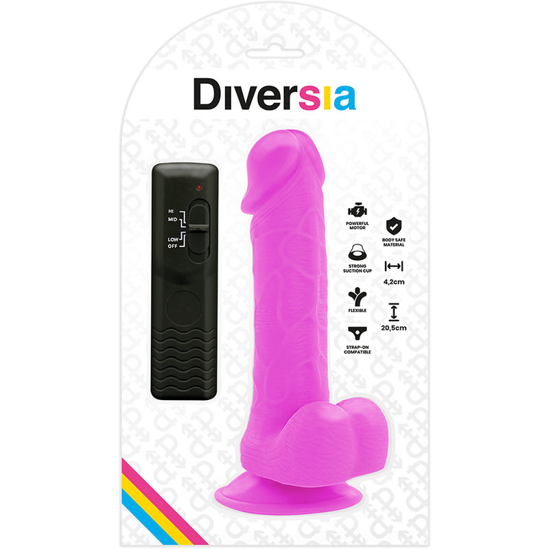 Lila flexibler vibrierender Dildo 20,5 cm -o- 4,2 cm