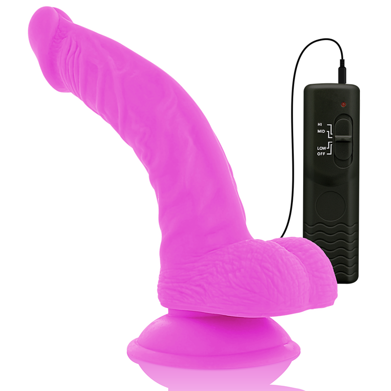 Lila flexibler vibrierender Dildo 21,5 cm -o- 4,5 cm