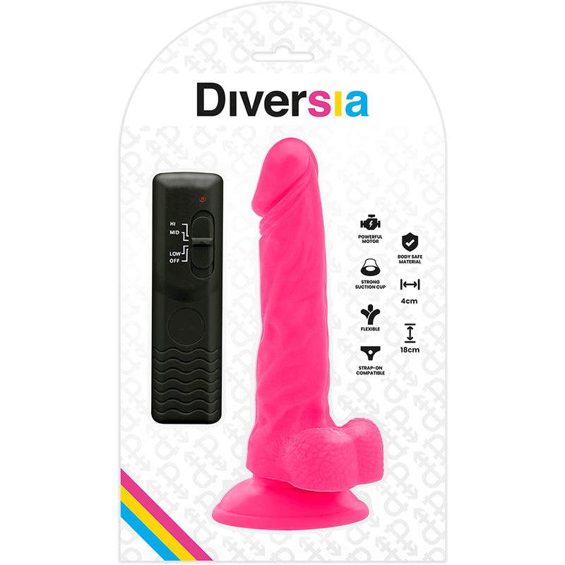 Rosa flexibler vibrierender Dildo 18 cm -o- 4 cm