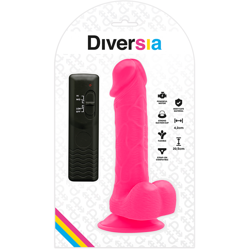 Rosa flexibler vibrierender Dildo 20,5 cm -o- 4,2 cm