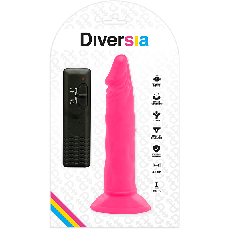 Weicher Dildo mit rosa Vibration 23 cm -o- 4,3 cm