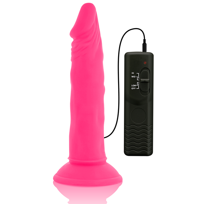 Weicher Dildo mit rosa Vibration 23 cm -o- 4,3 cm