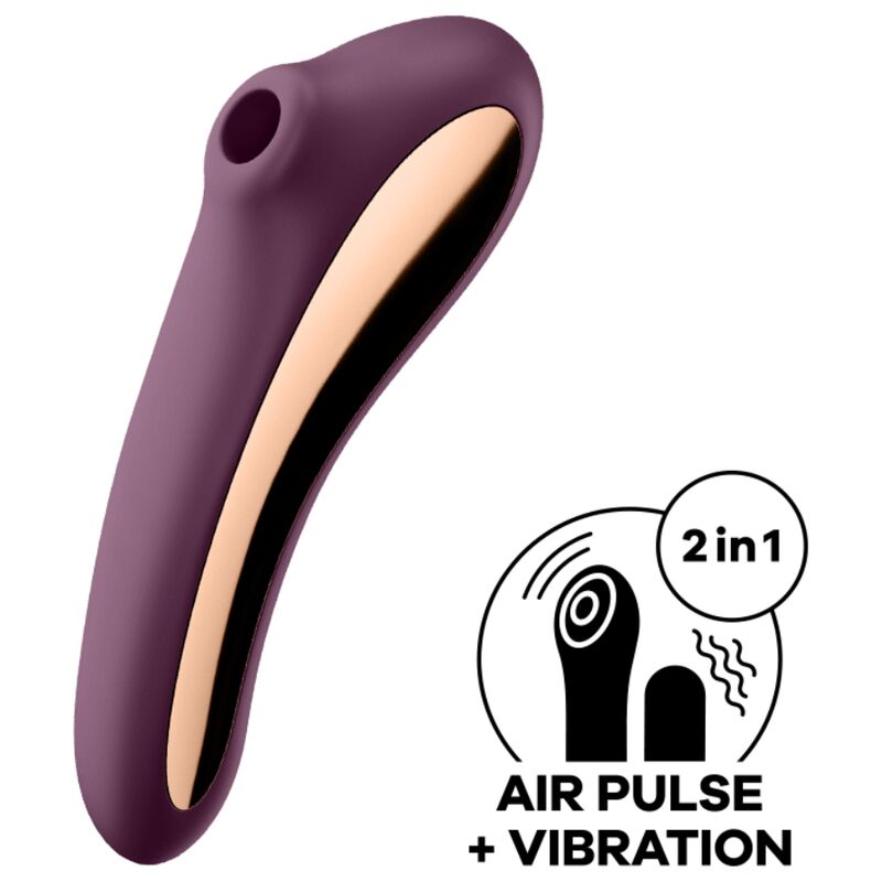 Dual Kiss Air Pulse Vibrator Rotwein