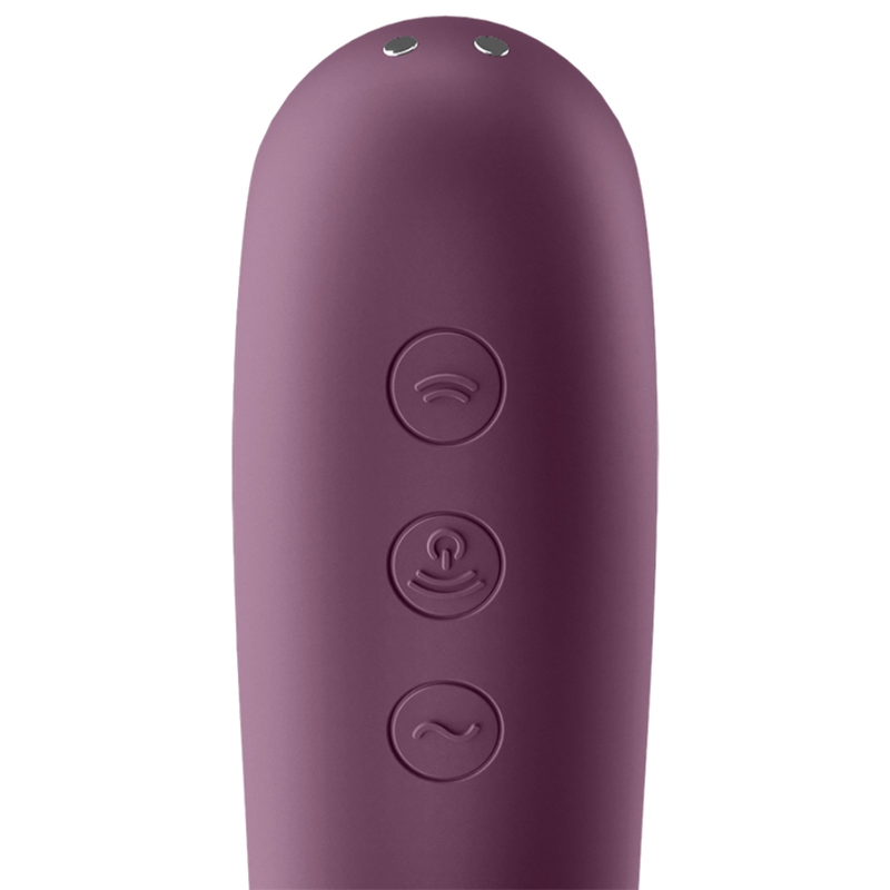 Dual Kiss Air Pulse Vibrator Rotwein