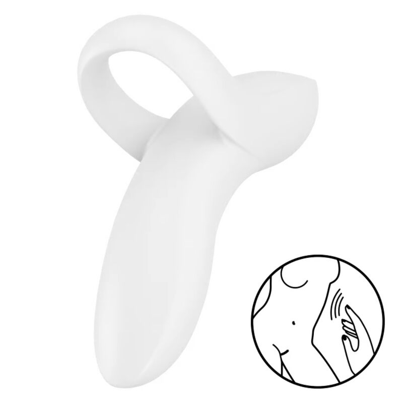 Mutiger Liebhaber mit weißem Vibrator