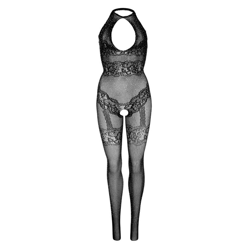 Nahtloser Netz-Bodystocking Einheitsgröße - Schwarz