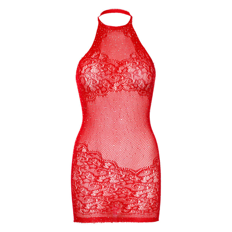 Mini-Kleid mit großer, einzigartiger Pedrería – weiß
