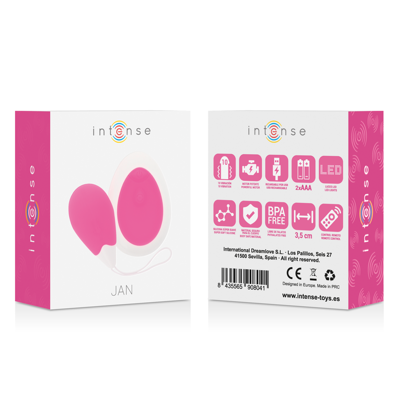 Jan Egg Vibrator mit Fernbedienung, Rosa