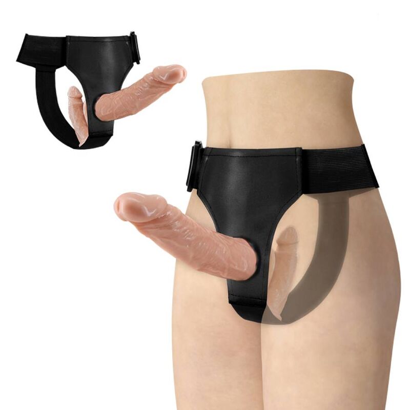 Ultra leidenschaftliche Doppeldildos mit Harness