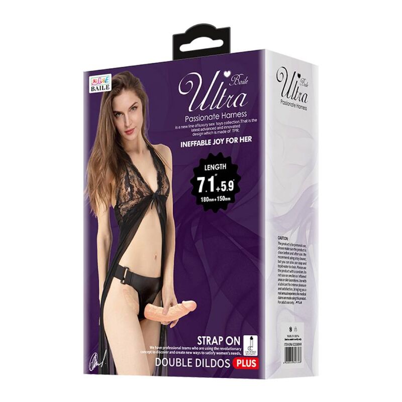 Ultra leidenschaftliche Doppeldildos mit Harness