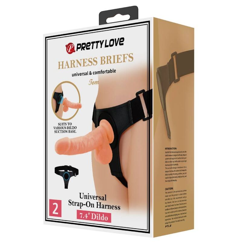 Harness Slip Universal Harness mit Dildo Tom 20 cm Natur