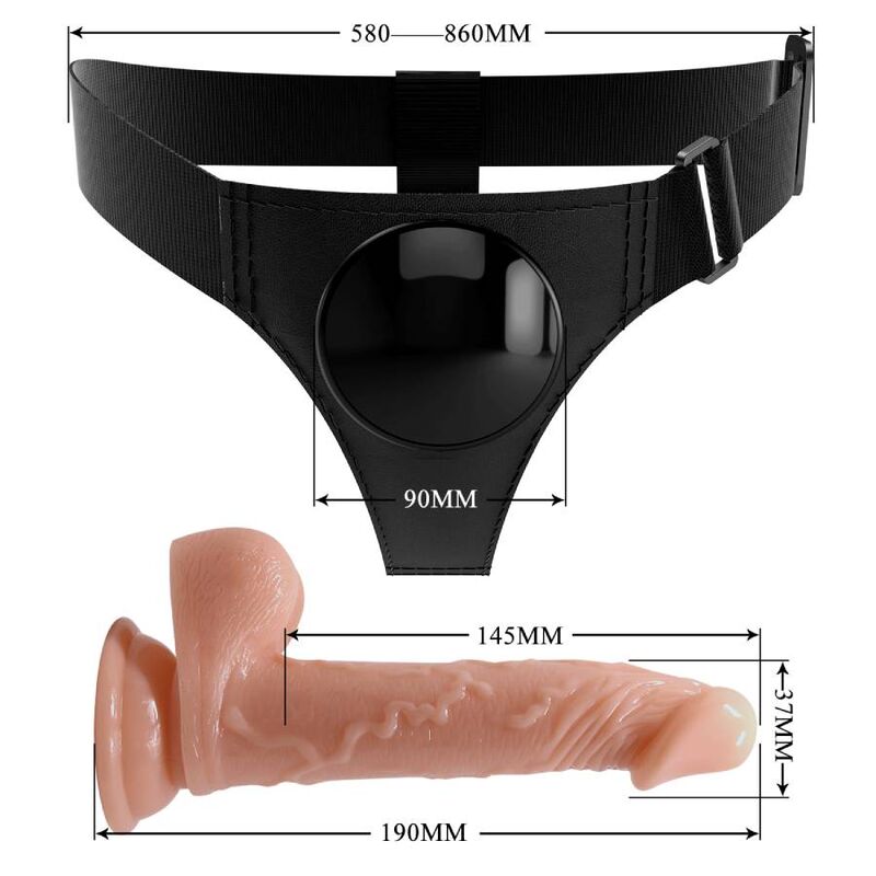Slip Harness Universal Harness mit Dildo Kevin 19 cm natur
