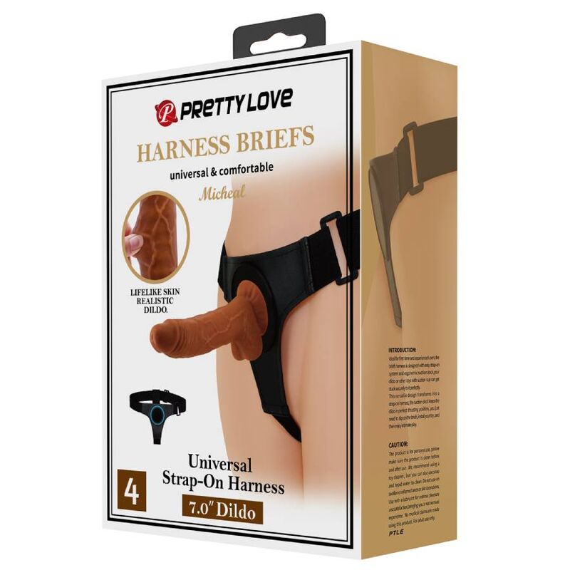 Slip Harness Universal Harness mit Dildo Michael 20 cm schwarz