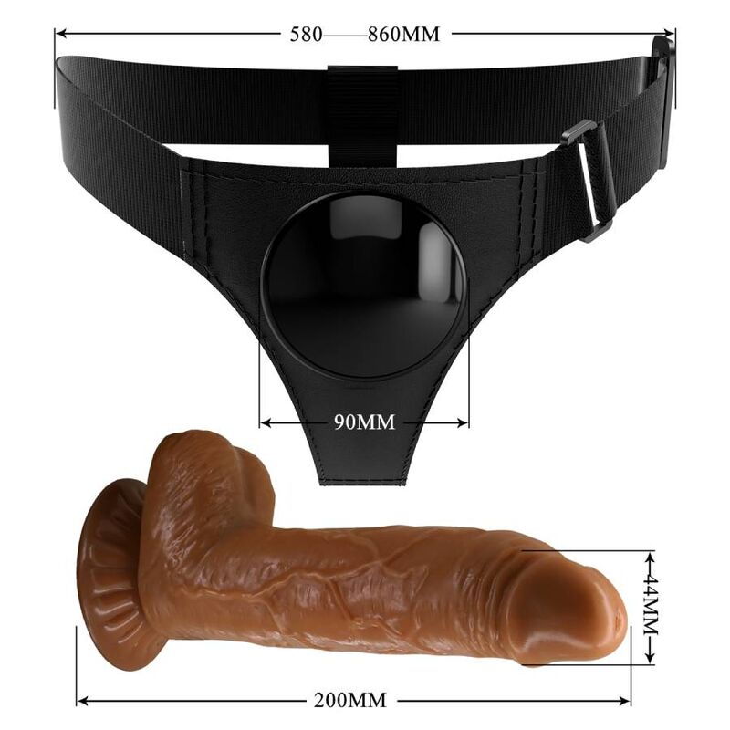 Slip Harness Universal Harness mit Dildo Michael 20 cm schwarz