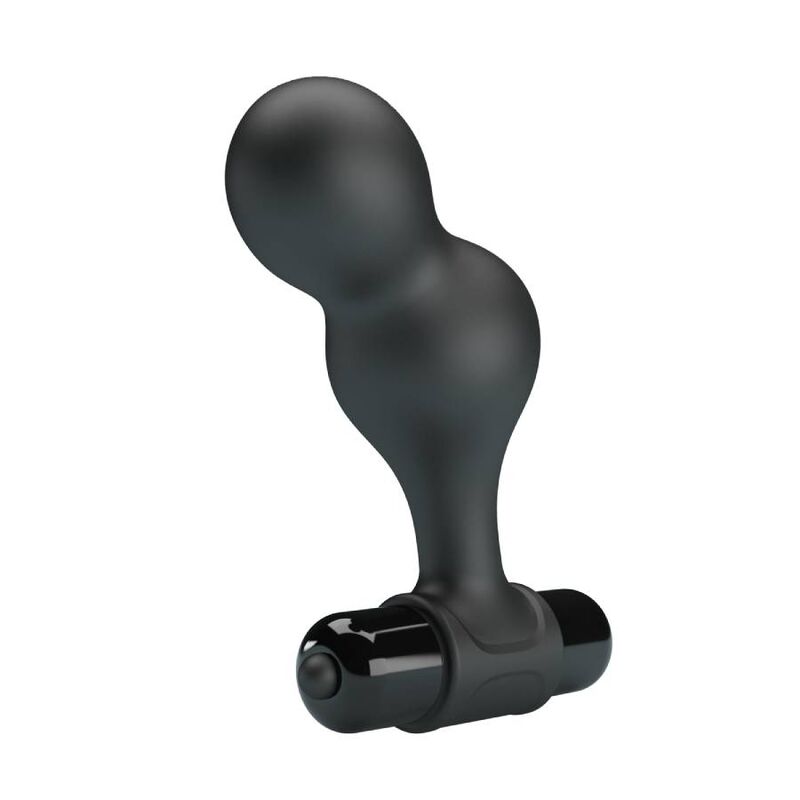 Schwarzer vibrierender Analplug aus Silikon