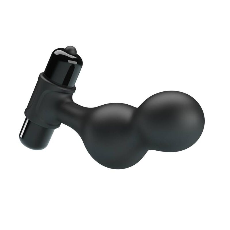 Schwarzer vibrierender Analplug aus Silikon