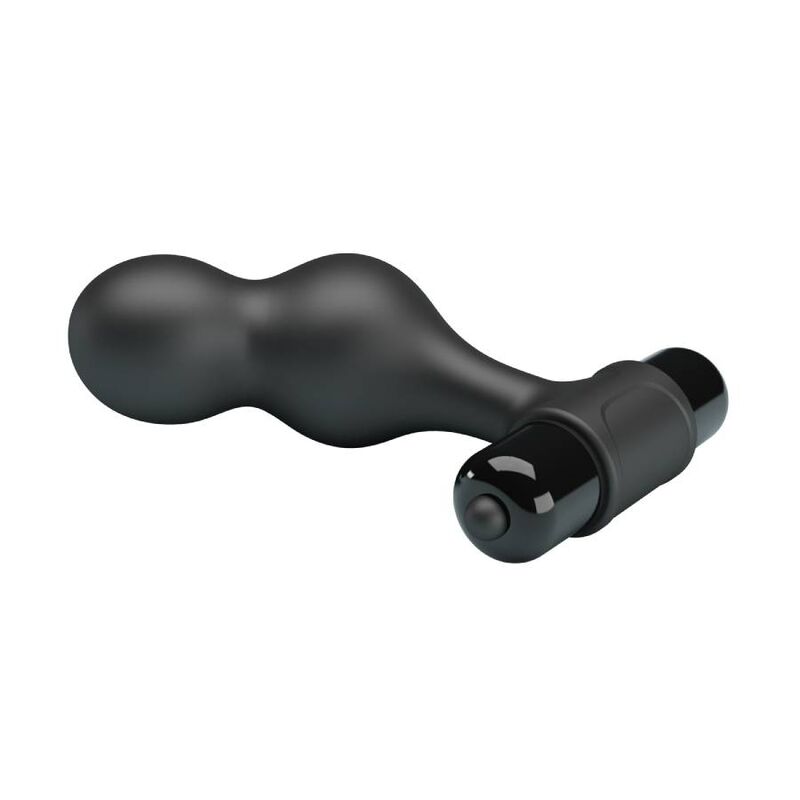 Schwarzer vibrierender Analplug aus Silikon