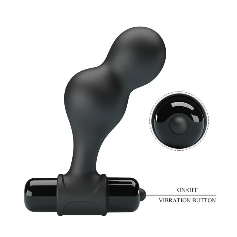 Schwarzer vibrierender Analplug aus Silikon