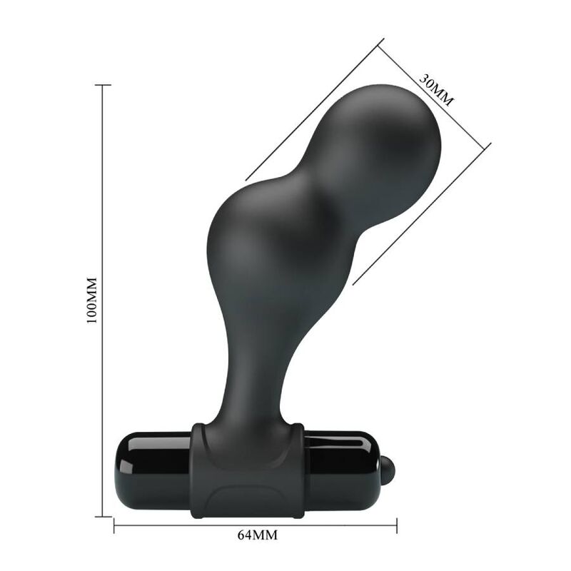 Schwarzer vibrierender Analplug aus Silikon